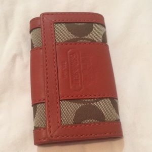 Coach Leather & Fabric Key Holder